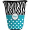 Dots & Zebra Waste Basket - Single Sided (Black) (Personalized)