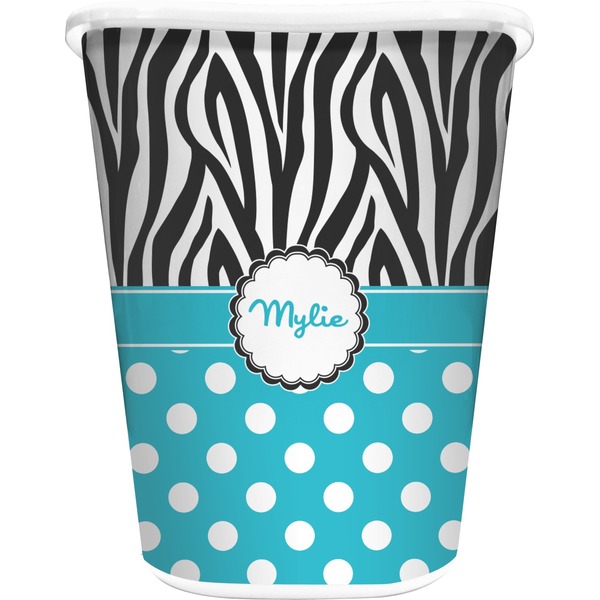 Custom Dots & Zebra Waste Basket (Personalized)