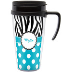 Dots & Zebra Acrylic Travel Mug with Handle (Personalized)