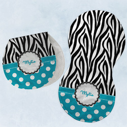 Dots & Zebra Burp Pads - Velour - Set of 2 w/ Name or Text