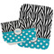 Dots & Zebra Two Rectangle Burp Cloths - Open & Folded