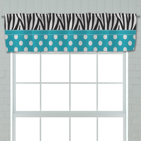 Dots & Zebra Valance - Closeup on window