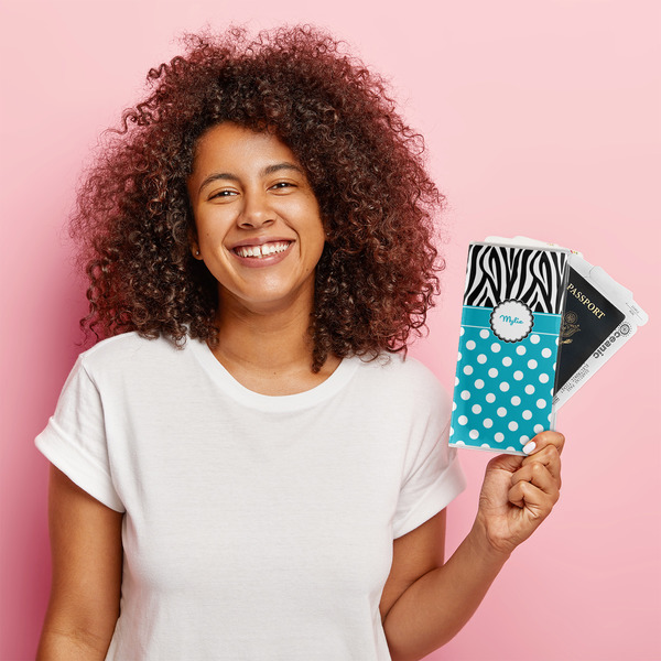 Dots & Zebra Vinyl Document Holder - LIFESTYLE