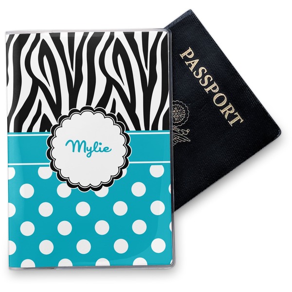 Custom Dots & Zebra Vinyl Passport Holder (Personalized)
