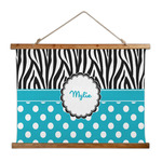 Dots & Zebra Wall Hanging Tapestry - Wide (Personalized)