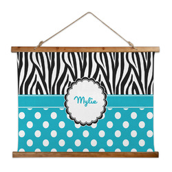 Dots & Zebra Wall Hanging Tapestry - Wide (Personalized)