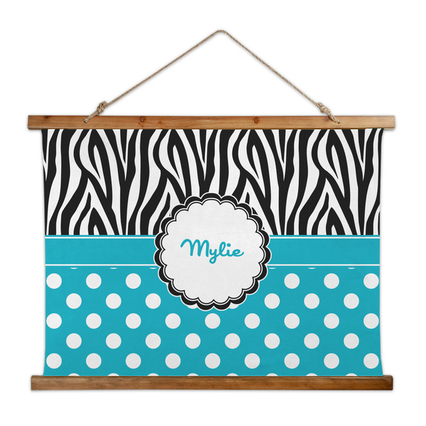 Custom Dots & Zebra Wall Hanging Tapestry - Wide (Personalized)