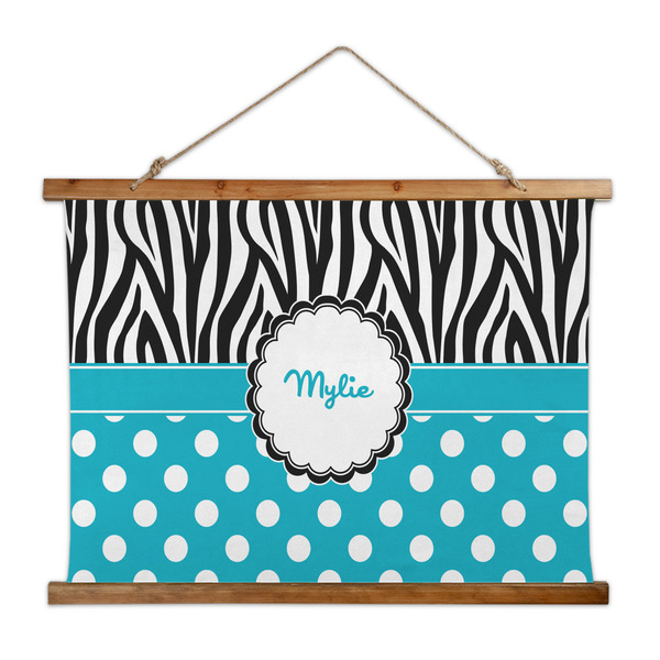 Custom Dots & Zebra Wall Hanging Tapestry - Wide (Personalized)