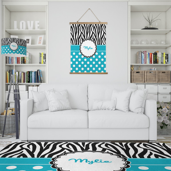 Dots & Zebra Wall Hanging Tapestry - Portrait - IN CONTEXT