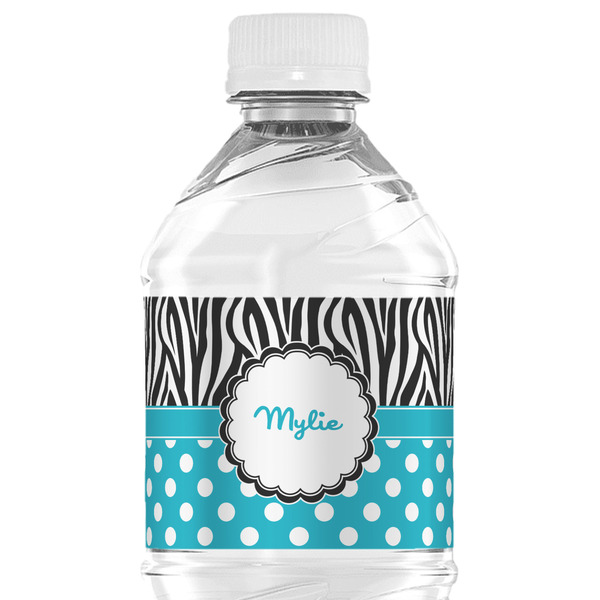 Custom Dots & Zebra Water Bottle Labels - Custom Sized (Personalized)