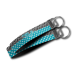 Dots & Zebra Wristlet Webbing Keychain Fob (Personalized)