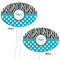 Dots & Zebra White Plastic 7" Stir Stick - Double Sided - Oval - Front & Back