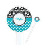 Dots & Zebra Round Plastic Stir Sticks (Personalized)