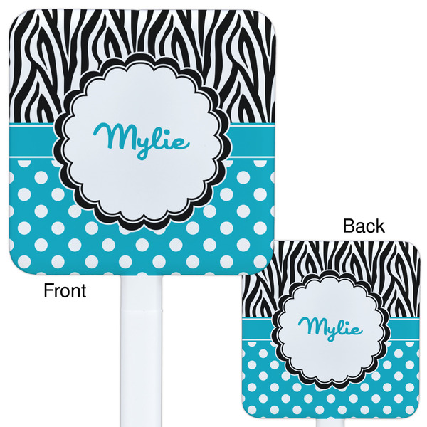 Dots & Zebra White Plastic Stir Stick - Double Sided - Approval