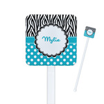 Dots & Zebra Square Plastic Stir Sticks (Personalized)
