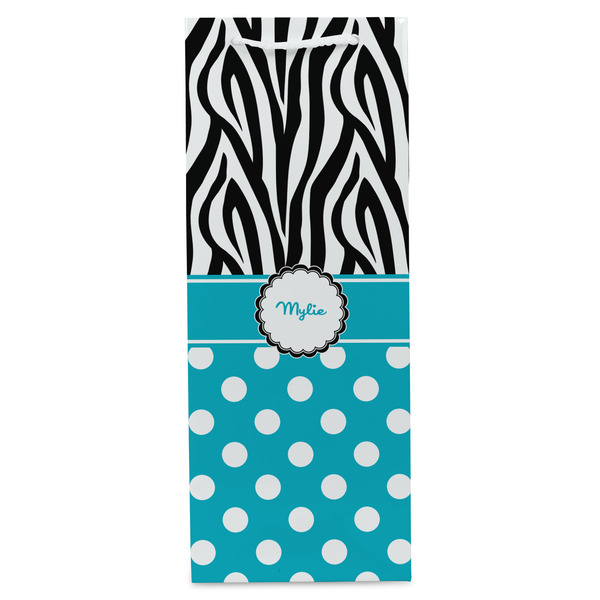 Dots & Zebra Wine Gift Bag - Gloss - Front