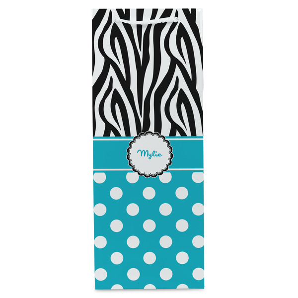 Dots & Zebra Wine Gift Bag - Matte - Front