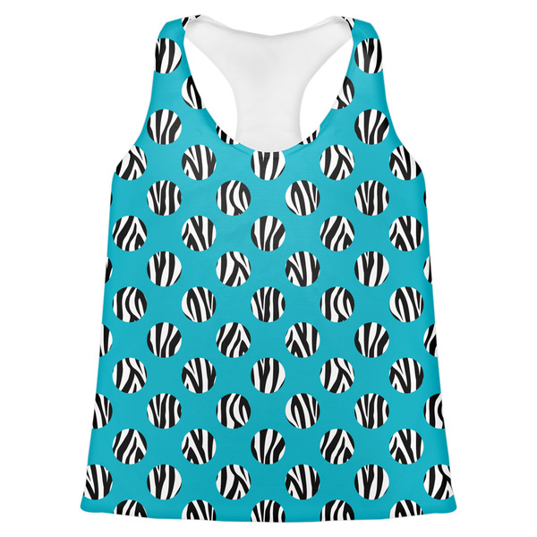 Custom Dots & Zebra Womens Racerback Tank Top - X Small