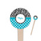 Dots & Zebra 4" Round Wooden Food Picks - Single Sided (Personalized)