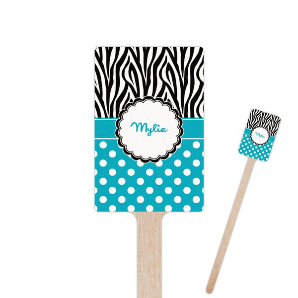 Custom Dots & Zebra Rectangle Wooden Stir Sticks (Personalized)