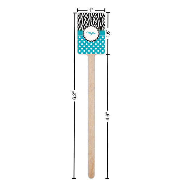 Dots & Zebra Wooden 6.25" Stir Stick - Rectangular - Dimensions