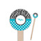 Dots & Zebra 6" Round Wooden Food Picks - Single Sided (Personalized)