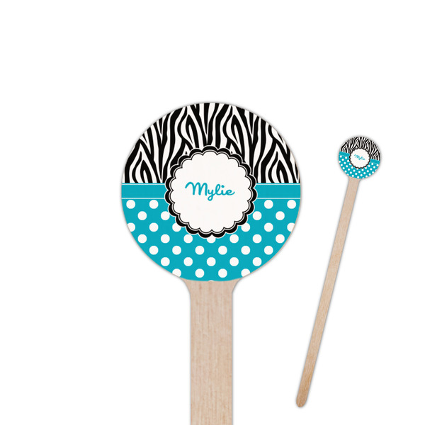 Custom Dots & Zebra Round Wooden Stir Sticks (Personalized)