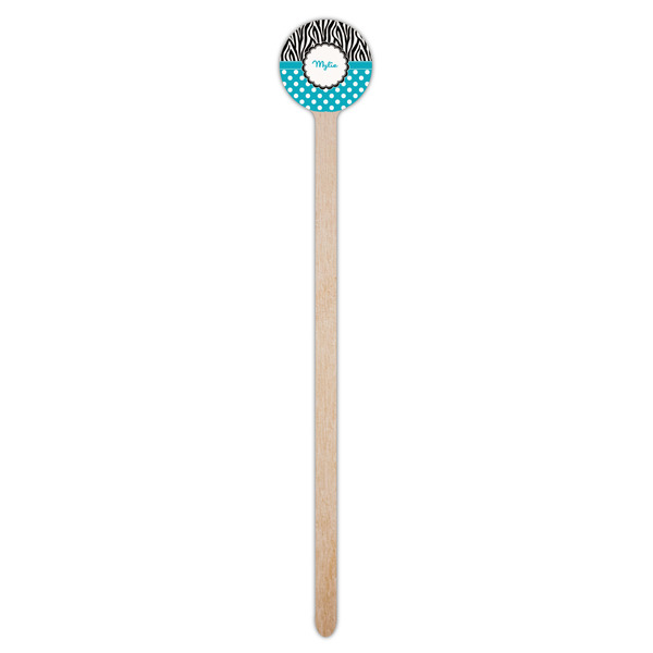 Dots & Zebra Wooden 7.5" Stir Stick - Round - Single Stick