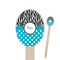 Dots & Zebra Oval Wooden Food Picks (Personalized)