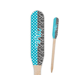 Dots & Zebra Paddle Wooden Food Picks - Single Sided (Personalized)