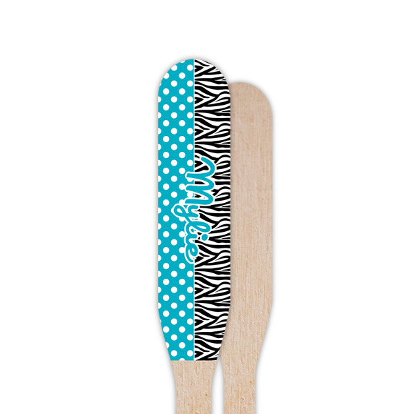 Dots & Zebra Wooden Food Pick - Paddle - Single Sided - Front & Back