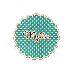 Dots & Zebra Genuine Maple or Cherry Wood Sticker (Personalized)