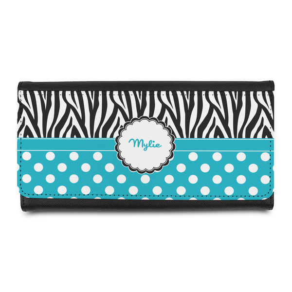 Custom Dots & Zebra Leatherette Ladies Wallet (Personalized)
