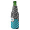 Dots & Zebra Zipper Bottle Cooler - ANGLE (bottle)