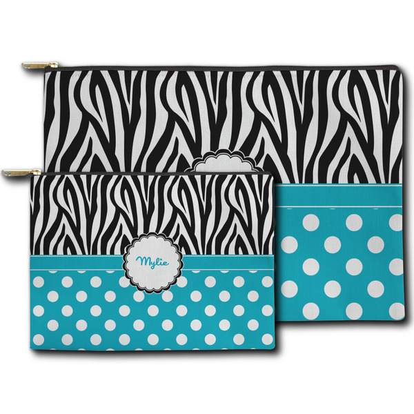 Dots & Zebra Zippered Pouches - Size Comparison