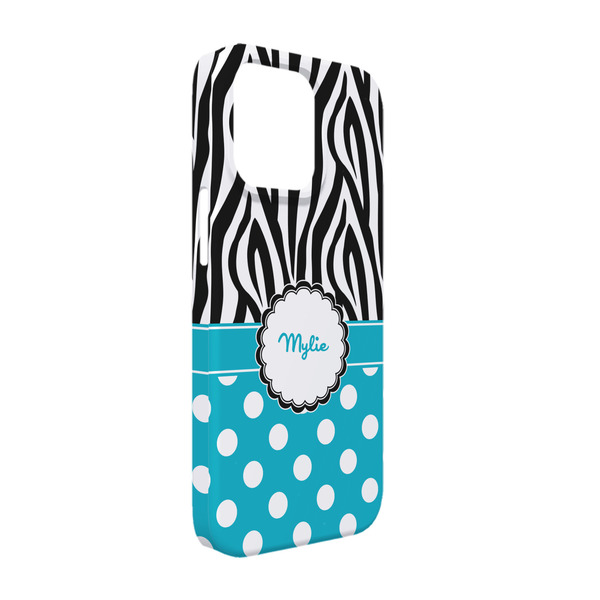 Custom Dots & Zebra iPhone Case - Plastic - iPhone 13 (Personalized)
