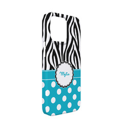 Dots & Zebra iPhone Case - Plastic - iPhone 13 Mini (Personalized)