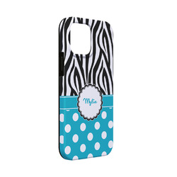 Dots & Zebra iPhone Case - Rubber Lined - iPhone 13 Mini (Personalized)