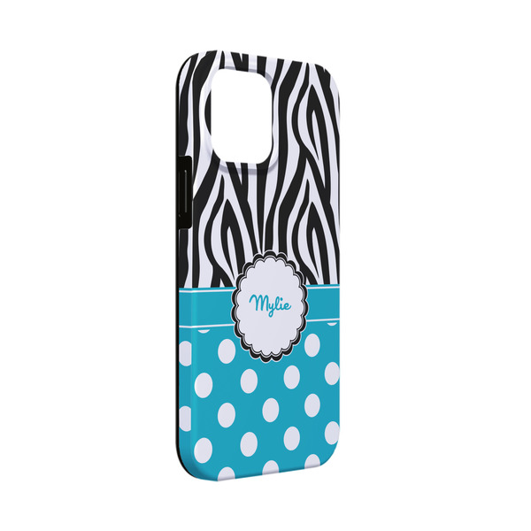 Custom Dots & Zebra iPhone Case - Rubber Lined - iPhone 13 Mini (Personalized)
