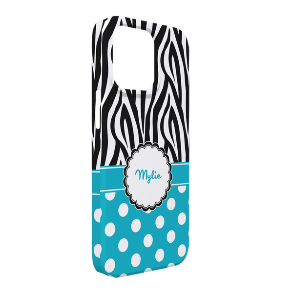 Custom Dots & Zebra iPhone Case - Plastic - iPhone 13 Pro Max (Personalized)