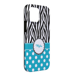 Dots & Zebra iPhone Case - Rubber Lined - iPhone 13 Pro Max (Personalized)