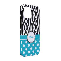 Dots & Zebra iPhone Case - Rubber Lined - iPhone 13 Pro (Personalized)