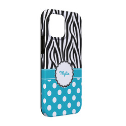 Dots & Zebra iPhone Case - Rubber Lined - iPhone 13 (Personalized)