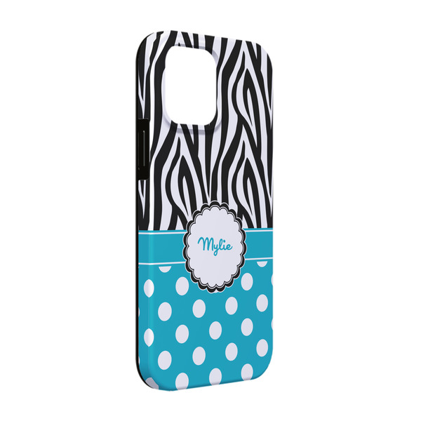 Custom Dots & Zebra iPhone Case - Rubber Lined - iPhone 13 (Personalized)