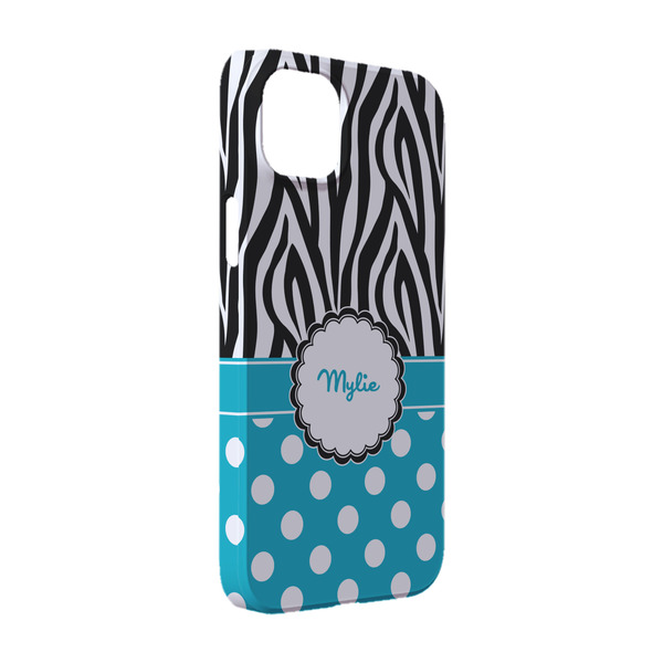 Custom Dots & Zebra iPhone Case - Plastic - iPhone 14 (Personalized)