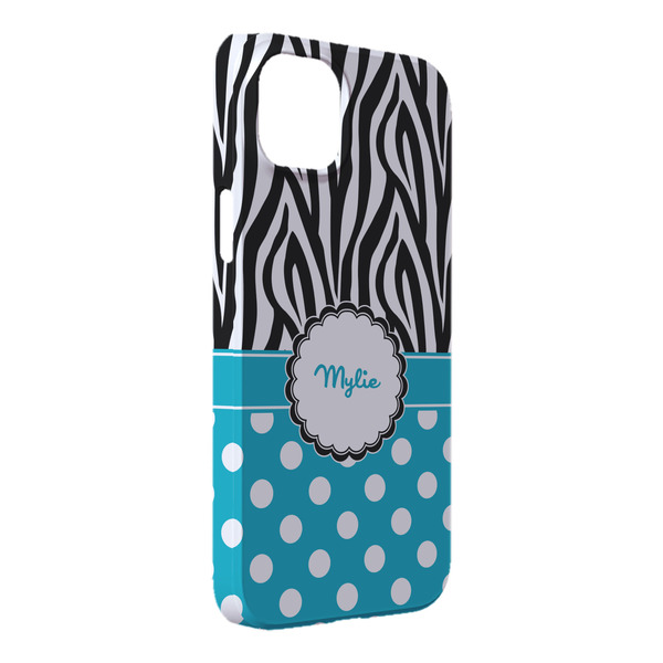 Custom Dots & Zebra iPhone Case - Plastic - iPhone 14 Plus (Personalized)