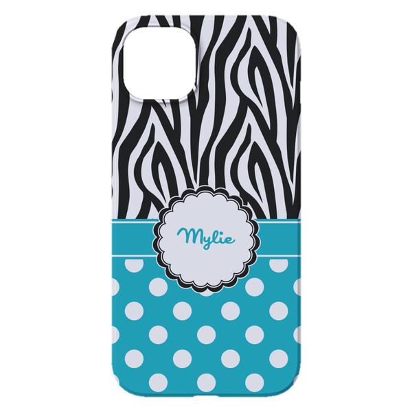 Dots & Zebra iPhone 14 Plus Case - Back