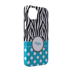 Dots & Zebra iPhone Case - Plastic - iPhone 14 Pro (Personalized)