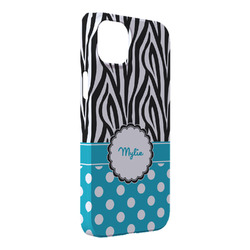 Dots & Zebra iPhone Case - Plastic - iPhone 14 Pro Max (Personalized)