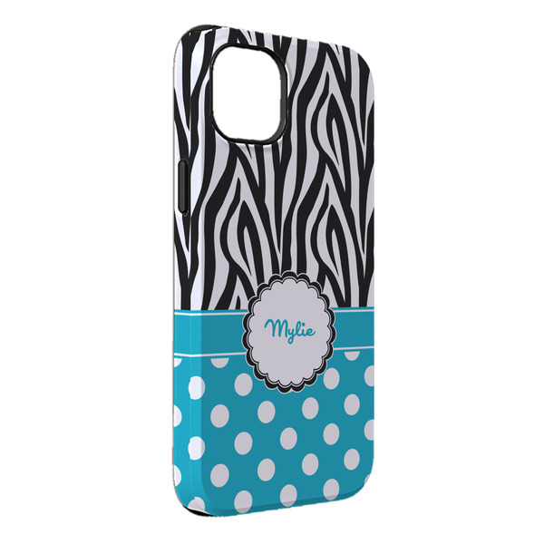 Custom Dots & Zebra iPhone Case - Rubber Lined - iPhone 14 Pro Max (Personalized)